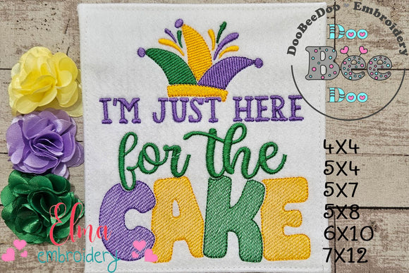 I'm Just Here for the Cake - Rippled Stitch - Machine Embroidery Design