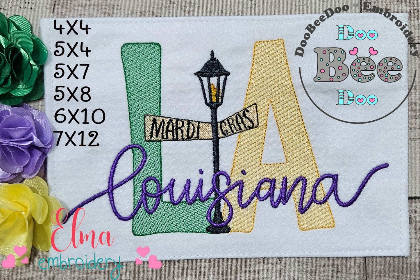 Louisiana Mardi Gras - Fill Stitch - Machine Embroidery Design