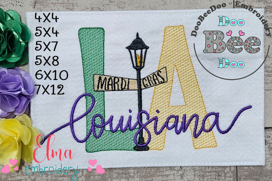 Louisiana Mardi Gras - Fill Stitch - Machine Embroidery Design