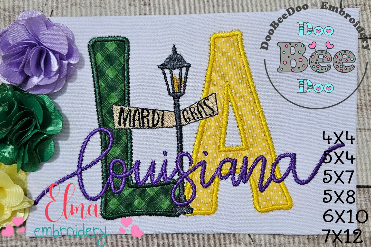 Louisiana Mardi Gras - Applique - Machine Embroidery Design