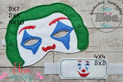 🪄 Joaquin Joker Magic – Mask & Bracelet – ITH – Machine Embroidery Design