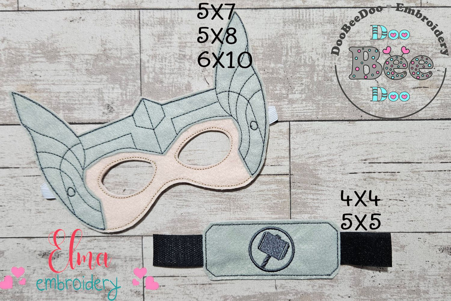 🔨 Thor Mask and Bracelet – ITH Project – Machine Embroidery Design