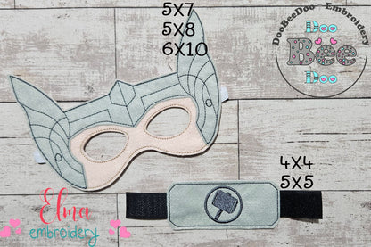 🔨 Thor Mask and Bracelet – ITH Project – Machine Embroidery Design