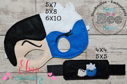 🎭 Villain Style – Two Face Mask & Bracelet – Machine Embroidery Design