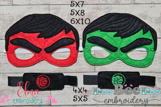 💚❤️ Hulk Power Duo Mask & Bracelet – ITH Project – Machine Embroidery Design
