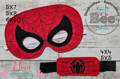 Spider Powers On! 🕷️ - ITH Mask and Bracelet - Machine Embroidery Design