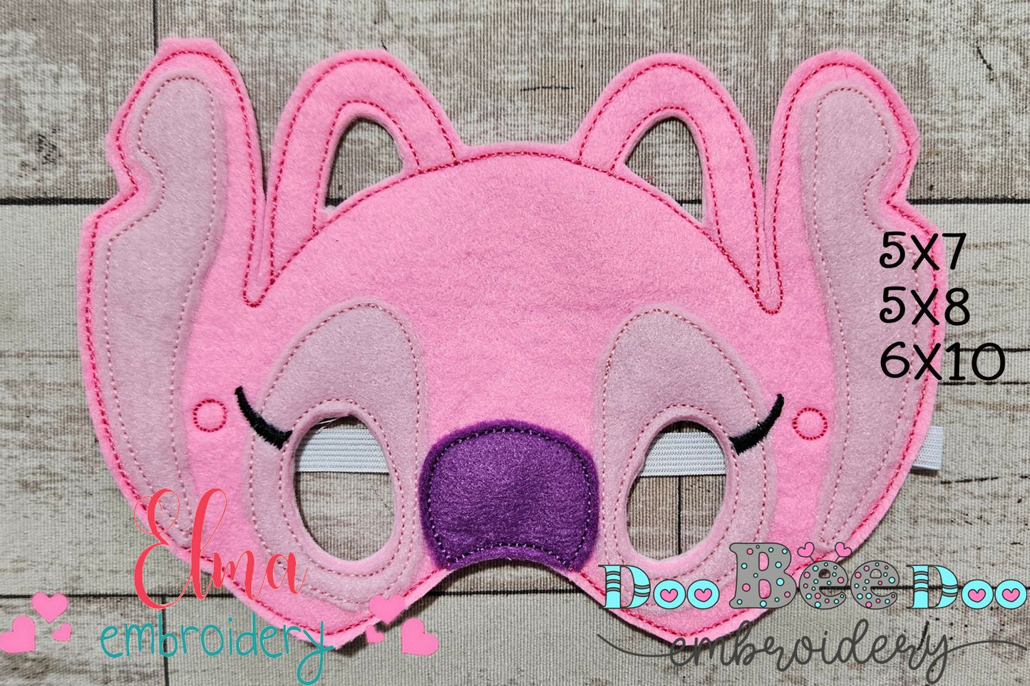 Pink Alien Angel Mask 🌸 – ITH Project – Machine Embroidery Design