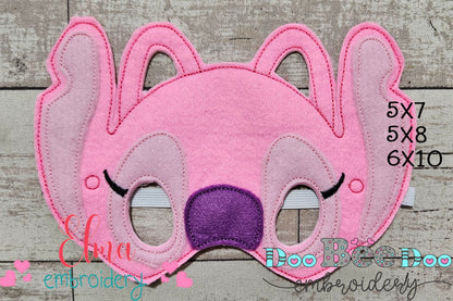 Pink Alien Angel Mask 🌸 – ITH Project – Machine Embroidery Design