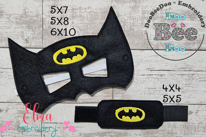 🦇 Batman Hero Mask & Cuff – ITH Project – Machine Embroidery Design