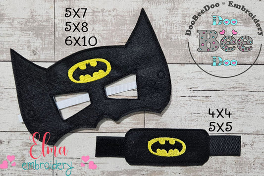 🦇 Batman Hero Mask & Cuff – ITH Project – Machine Embroidery Design