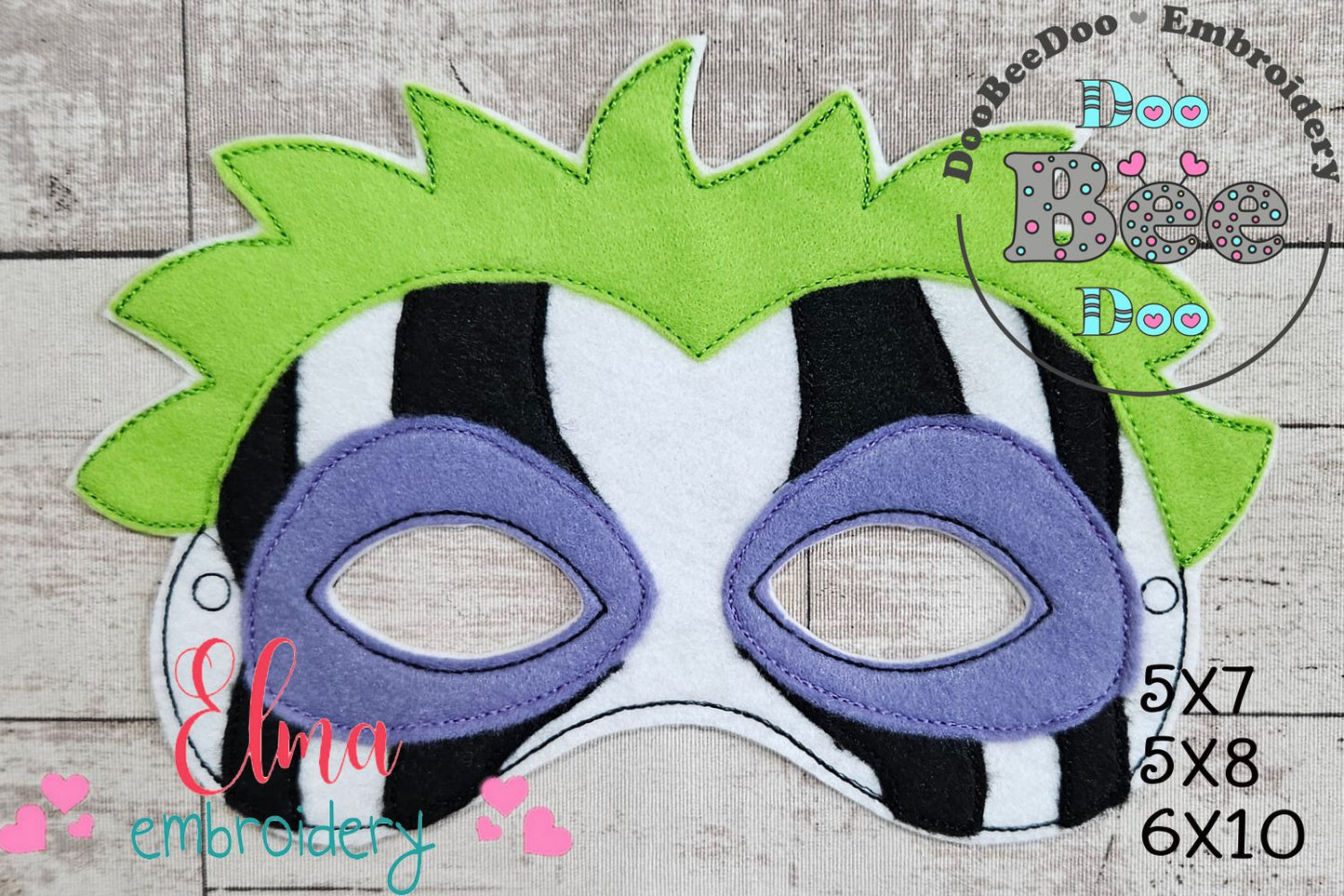 Beetlejuice Masks ITH Project - Applique - Set of 4 Designs - Machine Embroidery Design