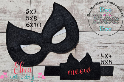 🐾 Purr-fect Catwoman Mask & Bracelet – ITH Project – Machine Embroidery Design 🐱