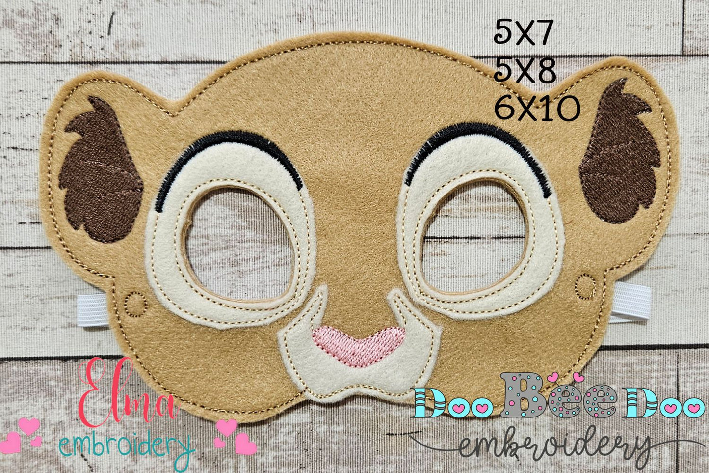 Nala's Brave Heart 🦁 Mask – ITH Project – Machine Embroidery Design