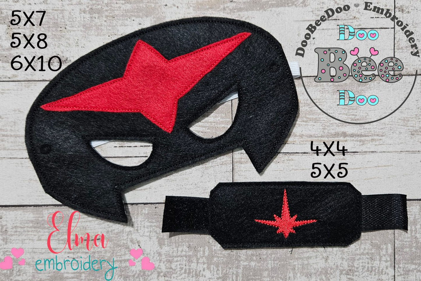 💫 Super Nova Power! Mask + Bracelet – ITH Project – Machine Embroidery Design