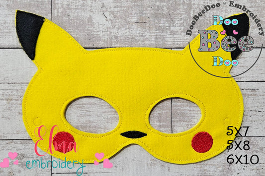 Pikachu Mask ITH Project - Applique - Machine Embroidery Design