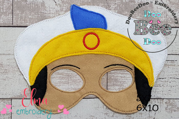 Prince Aladdin Mask - Applique Embroidery