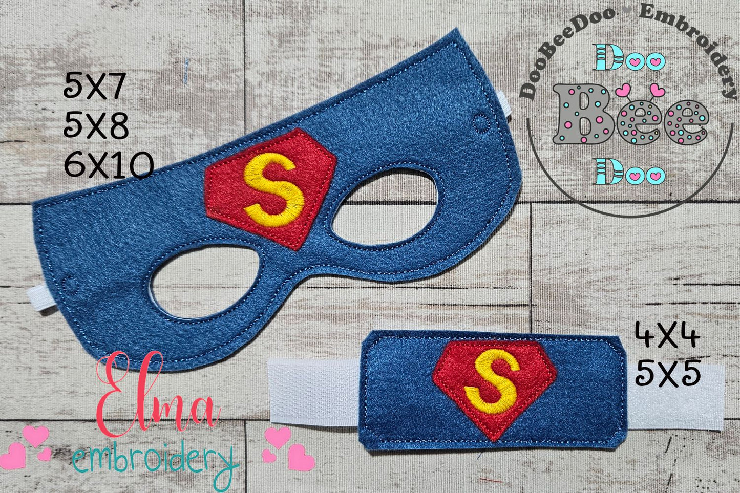 🦸‍♂️ Man of Steel Mask and Bracelet – ITH Project – Machine Embroidery Design