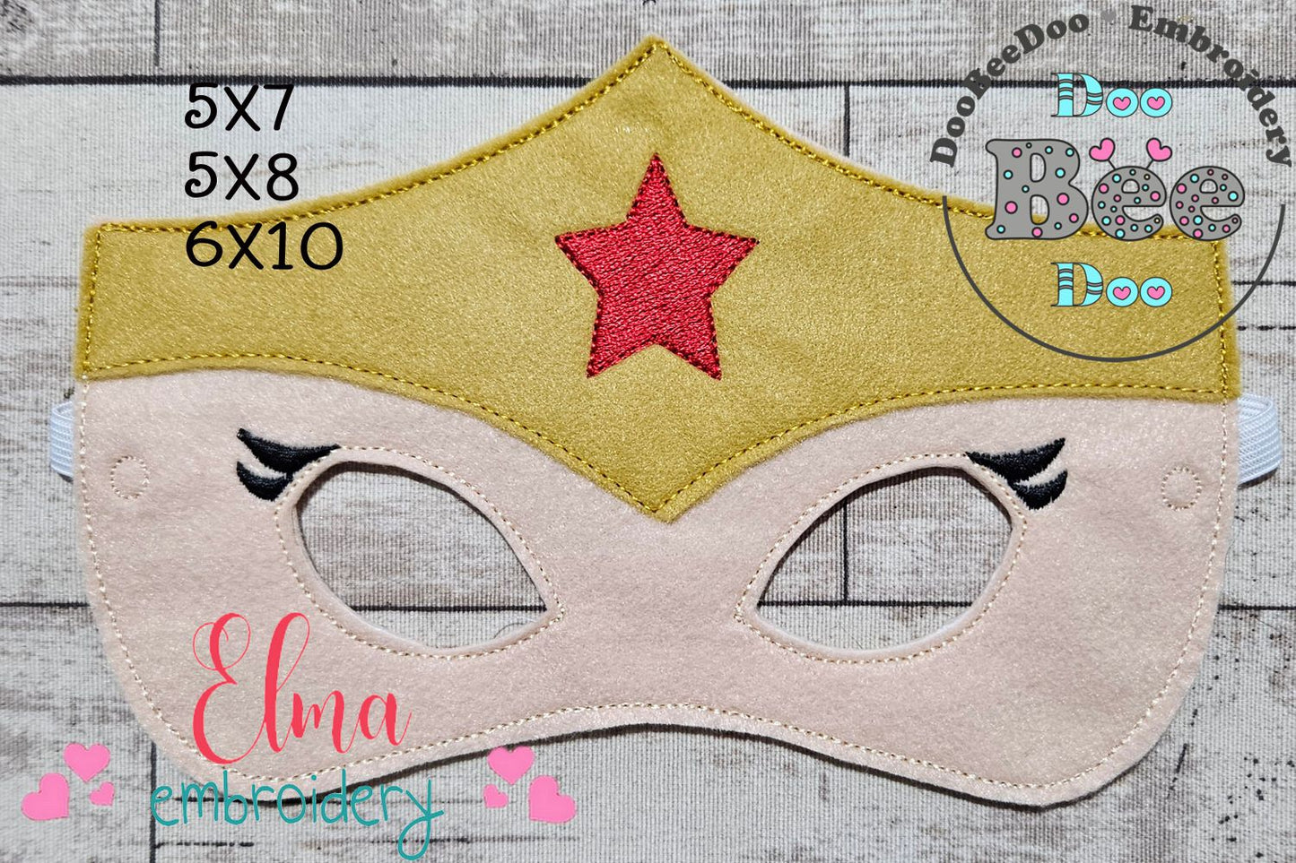 🌟 Wonder Power – Wonder Woman Mask – ITH Project – Machine Embroidery Design
