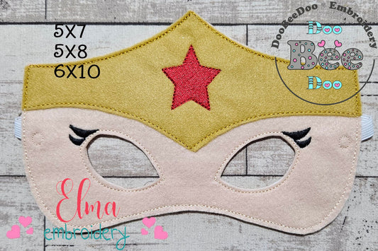 🌟 Wonder Power – Wonder Woman Mask – ITH Project – Machine Embroidery Design