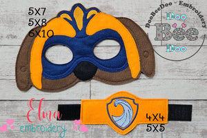 The Mighty Pups Zuma Mask and Bracelet ITH Project - Applique - Machine Embroidery Design