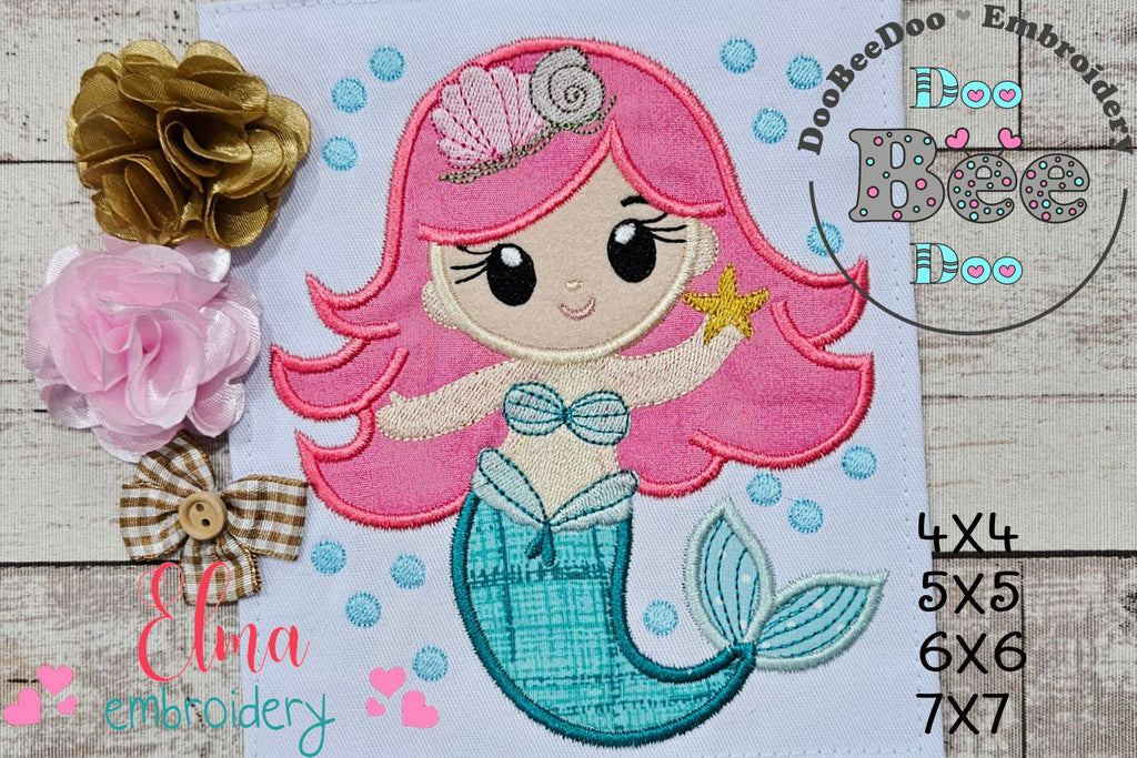 Little Mermaid - Applique - Machine Embroidery Design