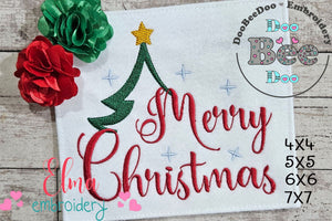 Merry Christmas - Fill Stitch - Machine Embroidery Design