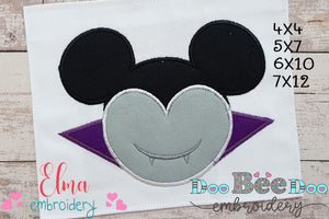 Mouse Ears Boy Dracula - Applique Embroidery