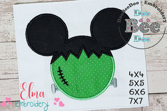 Mouse Ears Boy Frankenstein - Applique Embroidery