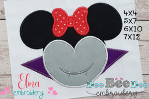 Mouse Ears Girl Dracula - Applique Embroidery