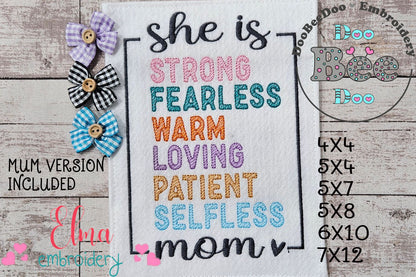 Mom / Mum Words - Fill Stitch - Machine Embroidery Design