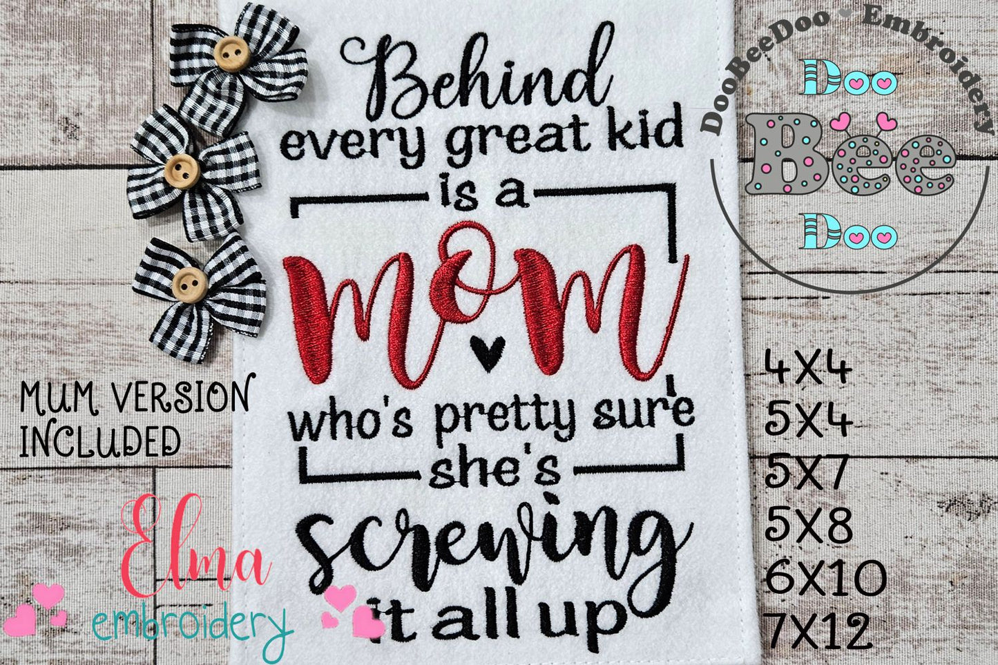 Mom / Mum Sayings - Fill Stitch - Machine Embroidery Design