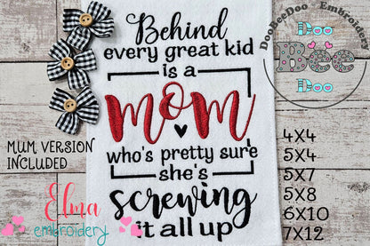 Mom / Mum Sayings - Fill Stitch - Machine Embroidery Design
