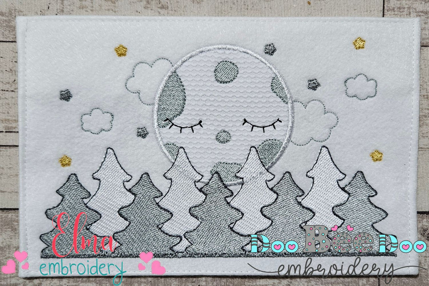 Full Moon and Pine Tree - Applique