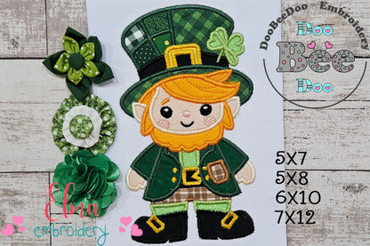 Cute Leprechaun  - Applique - Machine Embroidery Design