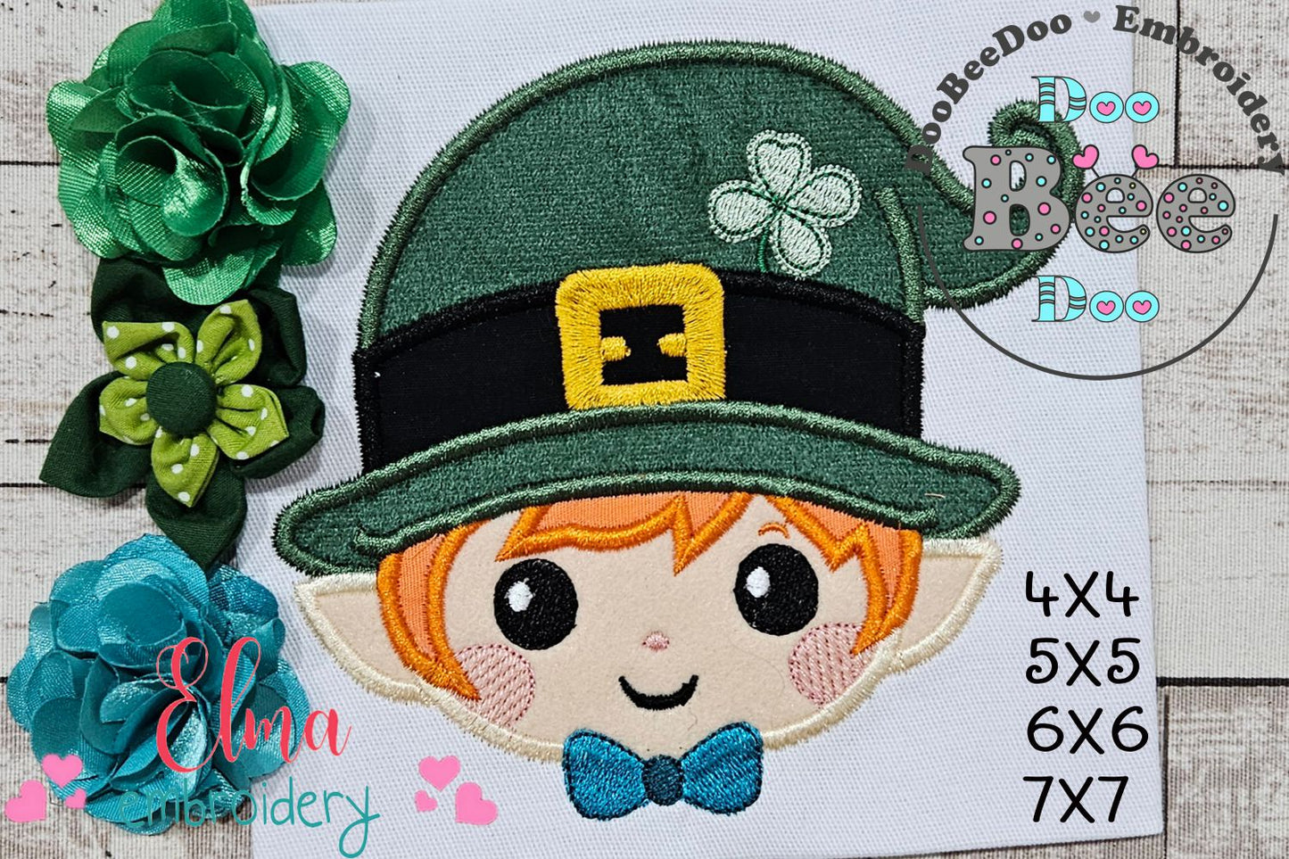 Baby Leprechaun Face  - Applique - Machine Embroidery Design