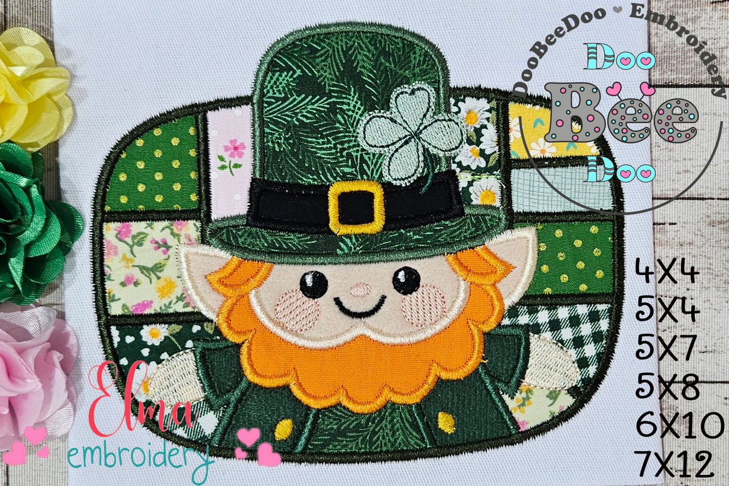Leprechaun as Patchwork  - Applique - Machine Embroidery Design