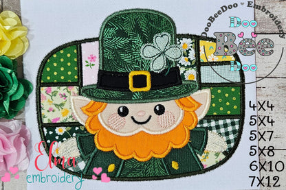Leprechaun as Patchwork  - Applique - Machine Embroidery Design