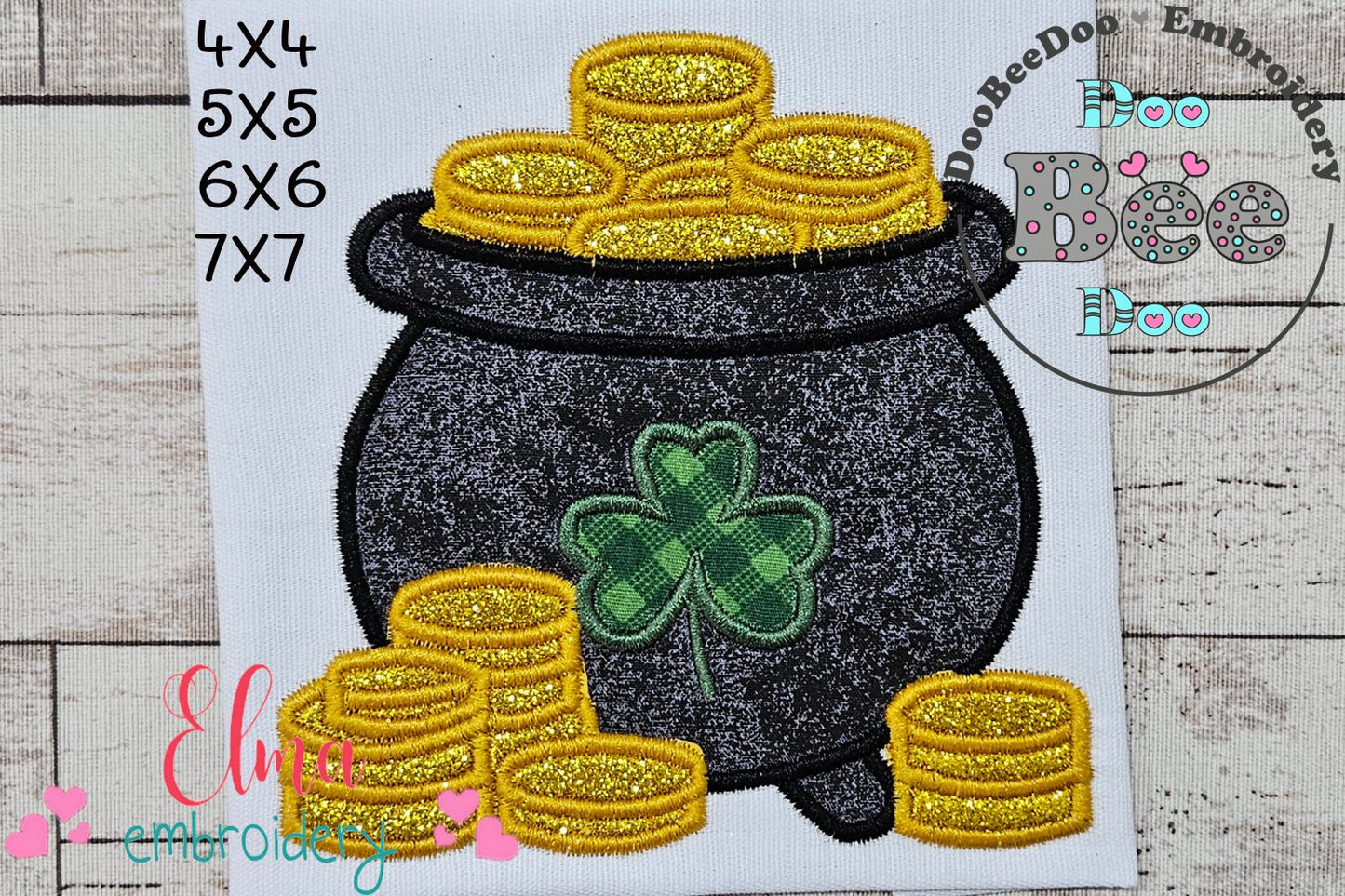 Pot of Gold - Applique - Machine Embroidery Design