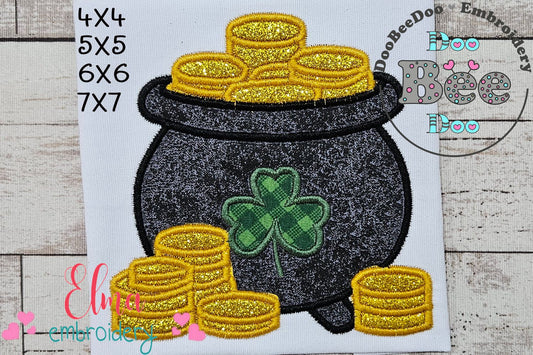 Pot of Gold - Applique - Machine Embroidery Design