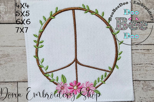 Peace Sign - Fill Stitch - Machine Embroidery Design