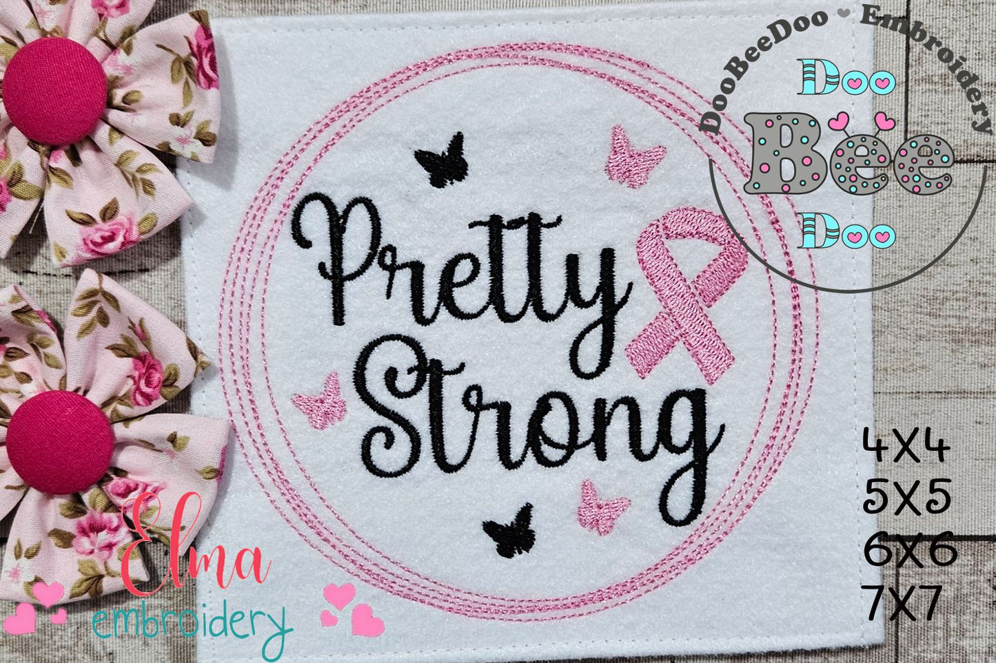 Pretty Strong Pink October - Fill Stitch Embroidery