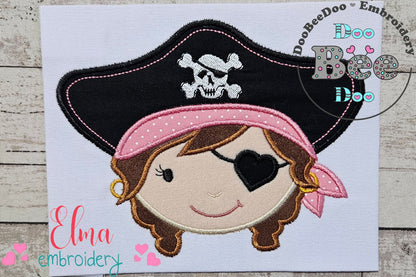 Pirate Girl Face - Applique