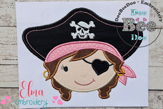 Pirate Girl Face - Applique