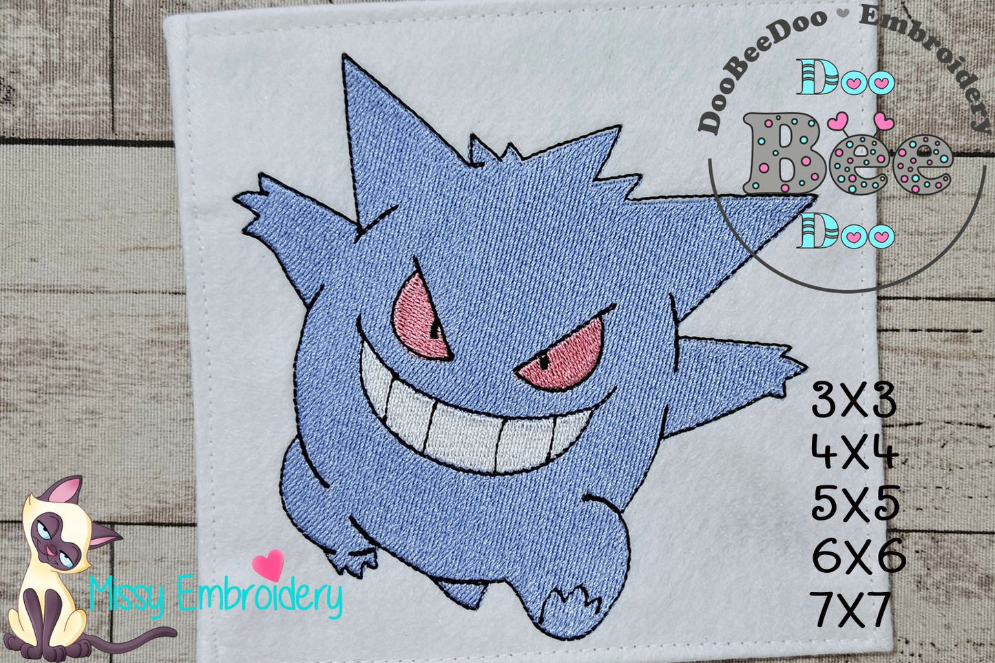 Pokemon Gengar - Fill Stitch - Machine Embroidery Design