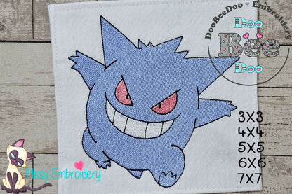 Pokemon Gengar - Fill Stitch - Machine Embroidery Design