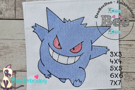 Pokemon Gengar - Fill Stitch - Machine Embroidery Design