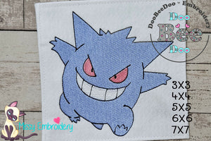 Pokemon Gengar - Fill Stitch - Machine Embroidery Design