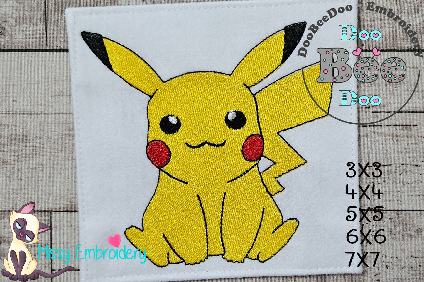 Pokemon Pikachu - Fill Stitch - Machine Embroidery Design