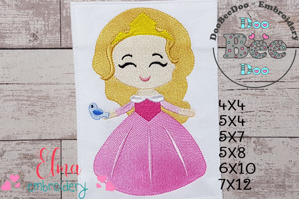 Princess Aurora Cute - Fill Stitch Embroidery