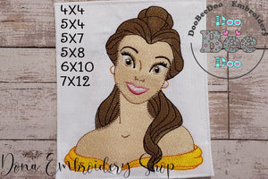 Princess Belle - Fill Stitch - Machine Embroidery Design